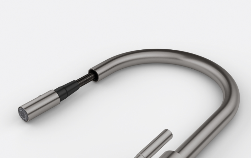 Franke Mythos Masterpiece kuchynský batériový kohútik antracitový s J-výtokom a výsuvnou sprchovou hlavicou - 115.0711.555