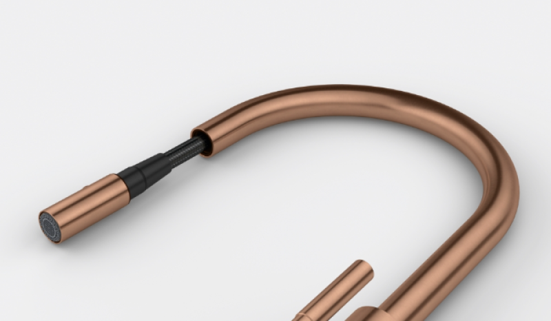 Franke Mythos Masterpiece Kuchynská batéria Meď s J-výtokom a Vytiahnuteľnou Sprchovou Hlavicou - 115.0711.557