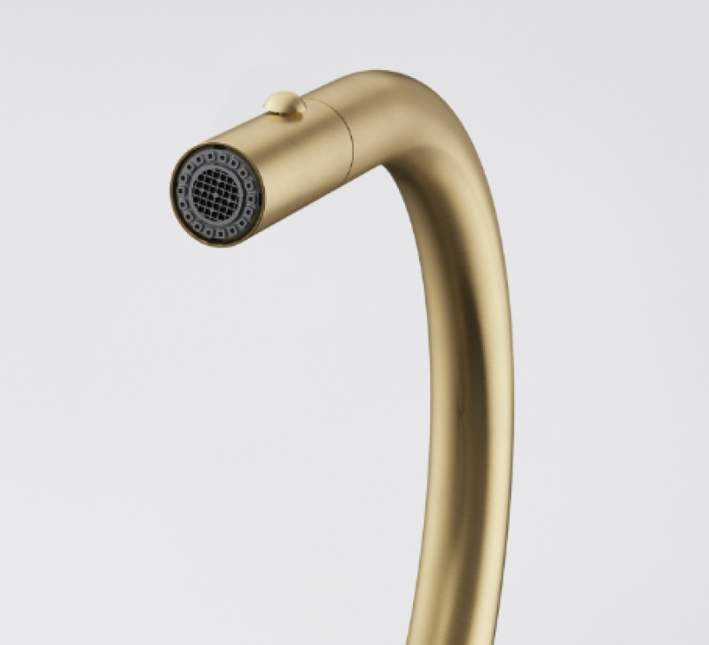 Franke Mythos Masterpiece Kuchynská batéria Zlatá s J-ramenom a Vytiahnuteľnou Sprchovou Hlavicou - 115.0711.558