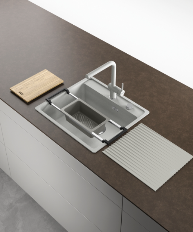 Franke Univerzálna Sada Príslušenstva All-In Set 3 - Doska na krájanie, Plastová vložka, Odkvapkávač a Teleskopický mostík 112.0655.483