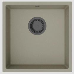 Granitový univerzálny béžový pieskový drez GraniteMy 40x40 cm na dosku, pod dosku a do roviny s výpustom v zbrani - 1208967919