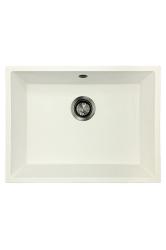 GraniteMy Universal Granitový Biely Drez 55x40 cm na montáž zhora, zdola a do roviny s uzáverom z pištoľového kovu - 1208967933