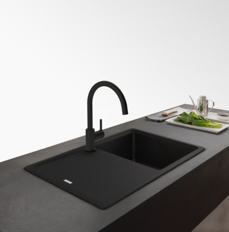 Franke Lina XL kuchynská batéria čierna s otočným výtokom 115.0626.019