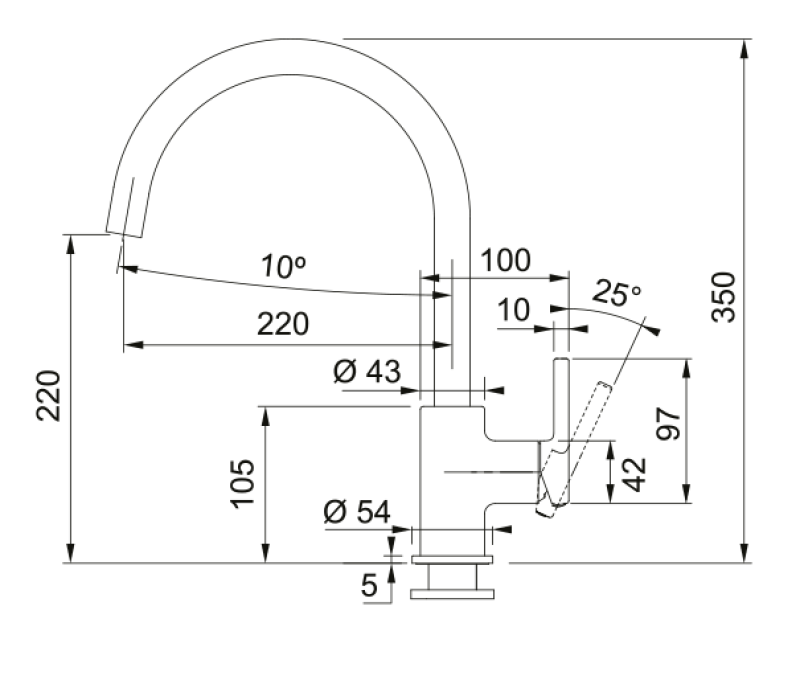 Franke Lina XL Kuchynská batéria Stone Grey Sivá s otočným výtokom 115.0626.022.