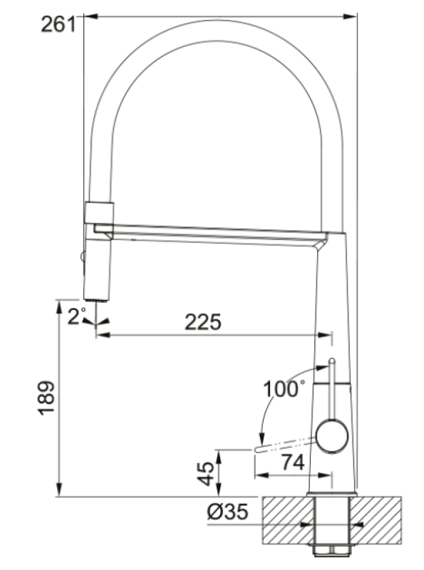 Franke Icon Jednopáková Kuchynská Batéria s Flexibilnou Ručnou Sprchou, Čierna 115.0690.598