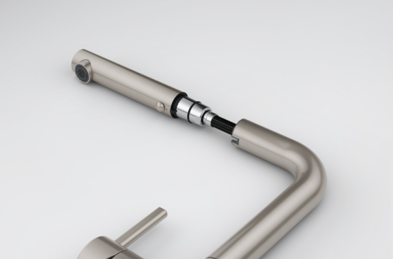 Franke Active Twist Jednopáková Batéria Nerez s Vytiahnuteľnou Hubicou a Integrovaným Ovládaním Odpadu 115.0653.505