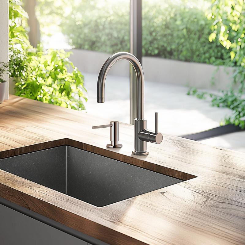 Franke Active vstavaný dávkovač mydla do kuchyne, žula, farba Stone Grey Sivá 112.0633.078