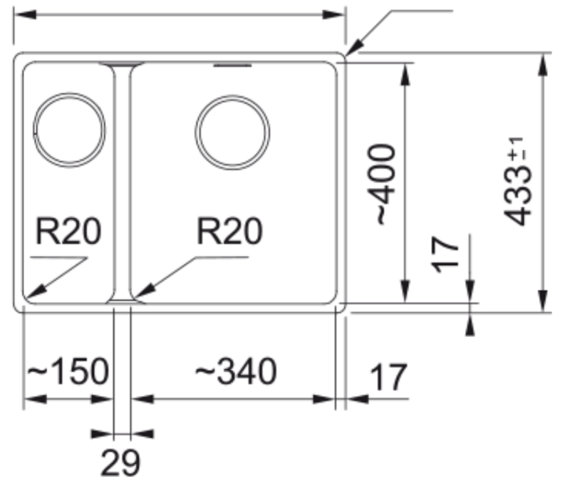 Franke Maris MRG 160-34-15 Fragranite Slate Grey Drezová vana sivá tmavá Pravá strana Podstavcová 125.0714.607