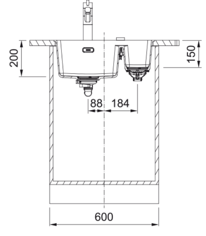 Franke Maris MRG 160-34-15 Fragranite Slate Grey Umyvadlo Sivá, tmavá Ľavá strana Vstavaná 125.0714.608