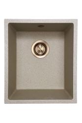 GraniteMy Universal žulový béžový pieskový drez 34x40 cm na pracovnú dosku, podmontáž a do roviny s medenou zátkou 1208968009.