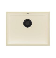 Granitový drez GraniteMy Universal, béžový, pieskový, 55x40 cm, na pracovnú dosku, na zabudovanie pod pracovnú dosku a na rovné zabudovanie, s čiernou zátkou 1208968015.