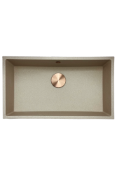 GraniteMy Universal granitový béžový pieskový drez 74x40 cm na montáž pod pult a do pultu s medenou zátkou 1208968019