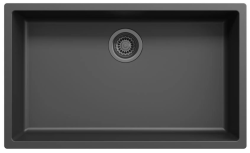Čierny veľký drez 70x40 cm na montáž onderbouw, opbouw a vlakbouw s gun metal výpusťou 1208968041.