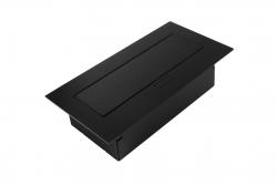 Nábytková zásuvka 2x schuko zásuvka, USB A+C, bez kábla, čierna