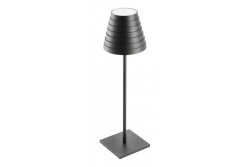 FIZZI stolová lampa na baterky, 2,5W, 200lm, DC 5V, 1A,4000 K, batéria 4000 mAh, stmievateľná, čierna