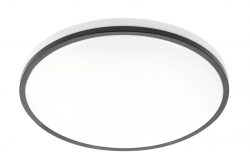 TULA LED stropná lampa, Ø350mm, 4000K, 24W, 1680lm, AC180-250V, 50/60 Hz, PF>0,5, IP44, čierna, 3y