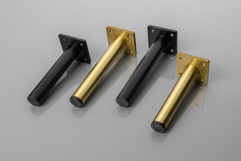 Noha na nábytok GTV RONDA SIMPLE, previsnutá, výška=150 mm, priemer 25 mm, oceľ, matná čierna