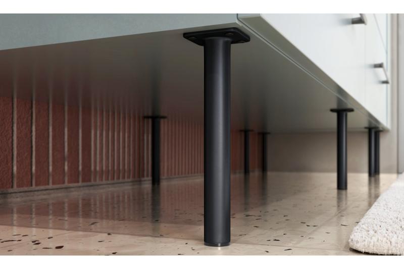 Noha na nábytok GTV RONDA SIMPLE, konsolová, H=180 mm, fi25 mm, oceľ, matná čierna