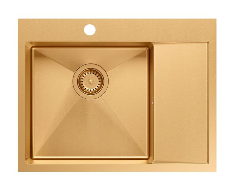 Aquadesign Clara Drez Medený 62x48cm Nadstavbový alebo Vstavaný so Sušiakom, Otvorom pre Batériu a Medenou Zátkou - 1208969503