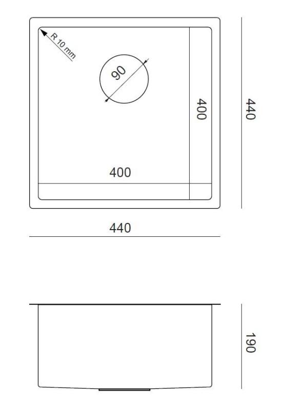 Aquadesign Zara Umyvadlo Zlato 44x44cm Podstavcová, Plochá vložka a Nadstavba so Zlatým Zátkom - 1208969514