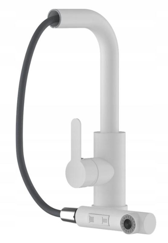 Graniteland Celeste Kuchynská Batéria Biela s Vytiahnuteľným Výtokom a Dvojfunkčnou Ručnou Sprchou 1208969526