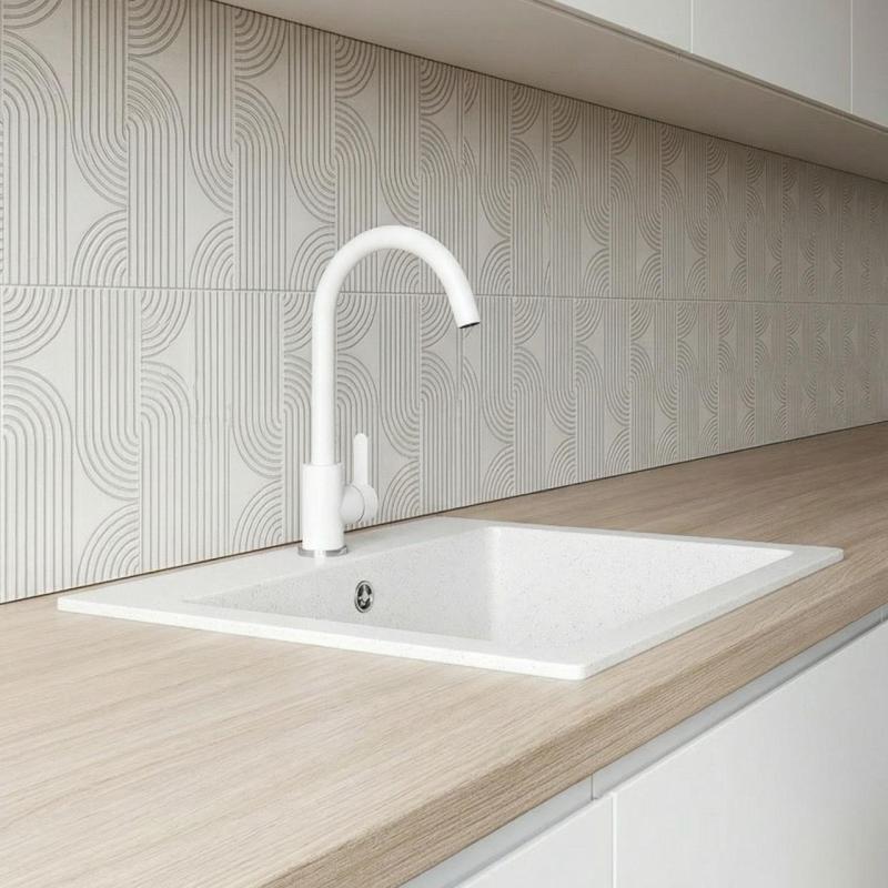 Graniteland Veritas Kuchynská batéria Biela s otočným výtokom 1208969531