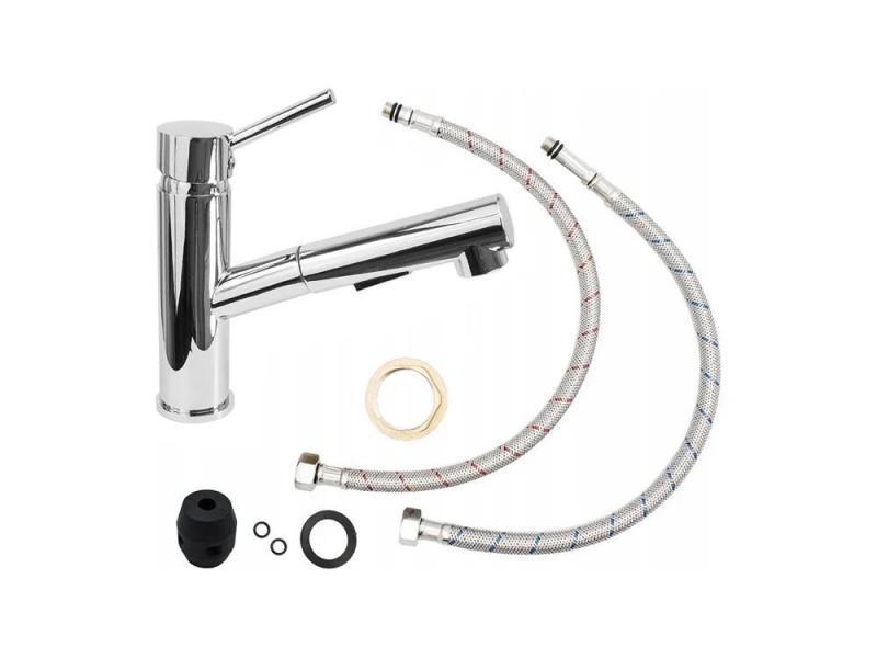 Graniteland Ceres Kuchynská batéria Chróm s Vytiahnuteľným Výtokom a Dvojfunkčnou Ručnou Sprchou 1208969535