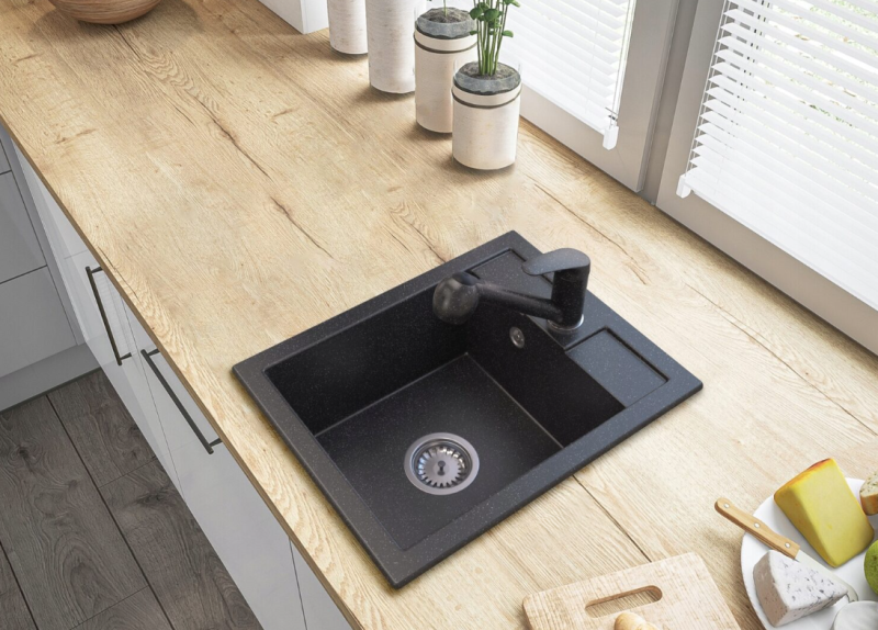 Graniteland Rhea Kuchynská batéria Vzhľad tvrdého kameňa s Vytiahnuteľným výtokom a Dvojfunkčnou ručnou sprchou 1208969536