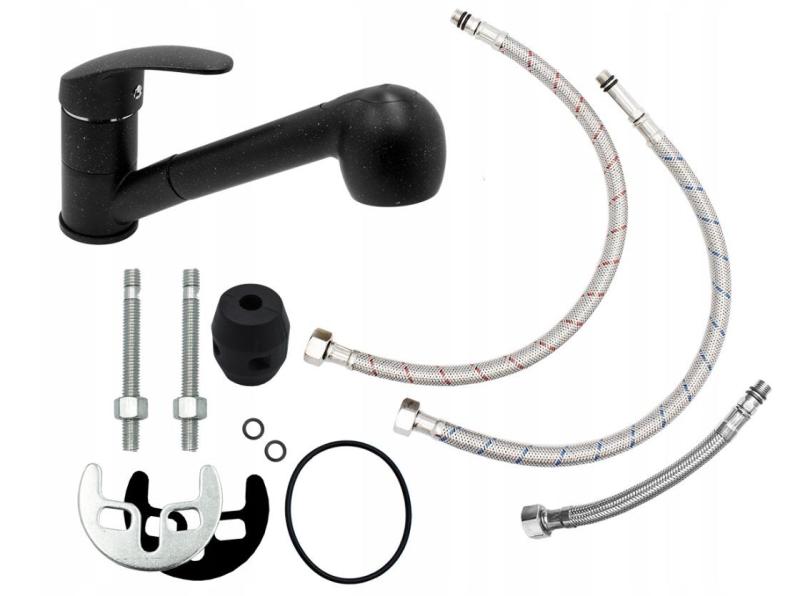 Graniteland Rhea Kuchynská batéria Vzhľad tvrdého kameňa s Vytiahnuteľným výtokom a Dvojfunkčnou ručnou sprchou 1208969536