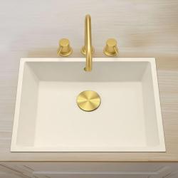 Waterevolution Flow 3-otvorová rohová kuchynská batéria s otočným výtokom a pripojením na filtrovanú vodu, svetlé zlato T152HWGE.