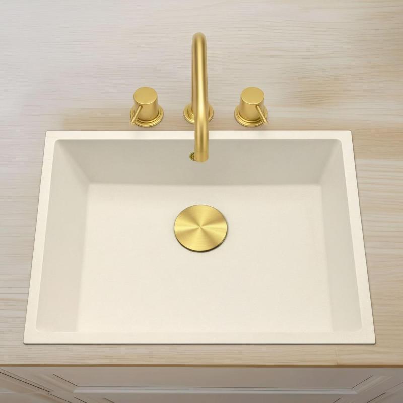 Waterevolution Flow 3-otvorová rohová kuchynská batéria s otočným výtokom a pripojením na filtrovanú vodu, svetlé zlato T152HWGE.