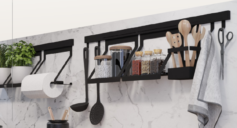 Epka Luxion Kôš na kuchynské lišty Kov Čierna 1208969965