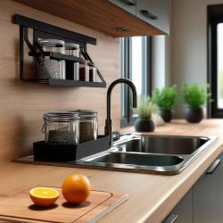 Epka Luxion Set Kuchynské lišty 60 cm s Príslušenstvom Kov s Neviditeľnou Montážou Čierna 1208969993