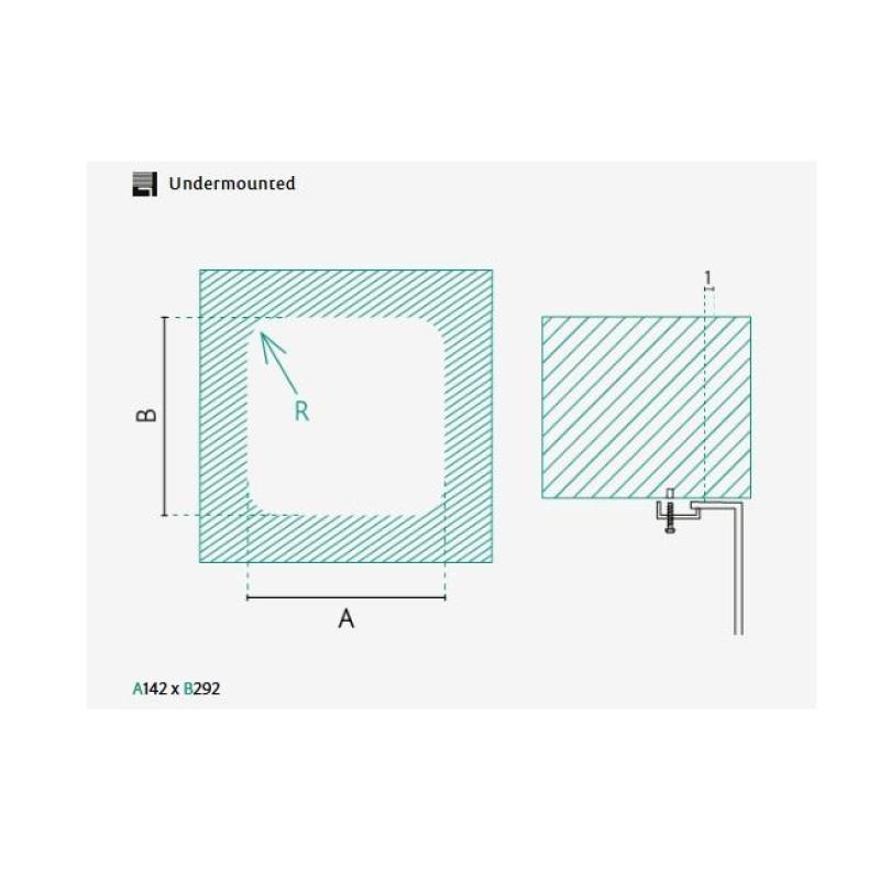 Banka IB1530 RVS drez 146 x 296 mm podstavba 1208970041