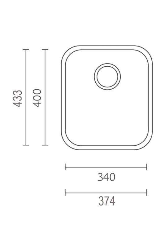 Banka IB3440 RVS Umyvadlo 34 x 40 cm Povrchová a vložená montáž 1208970047