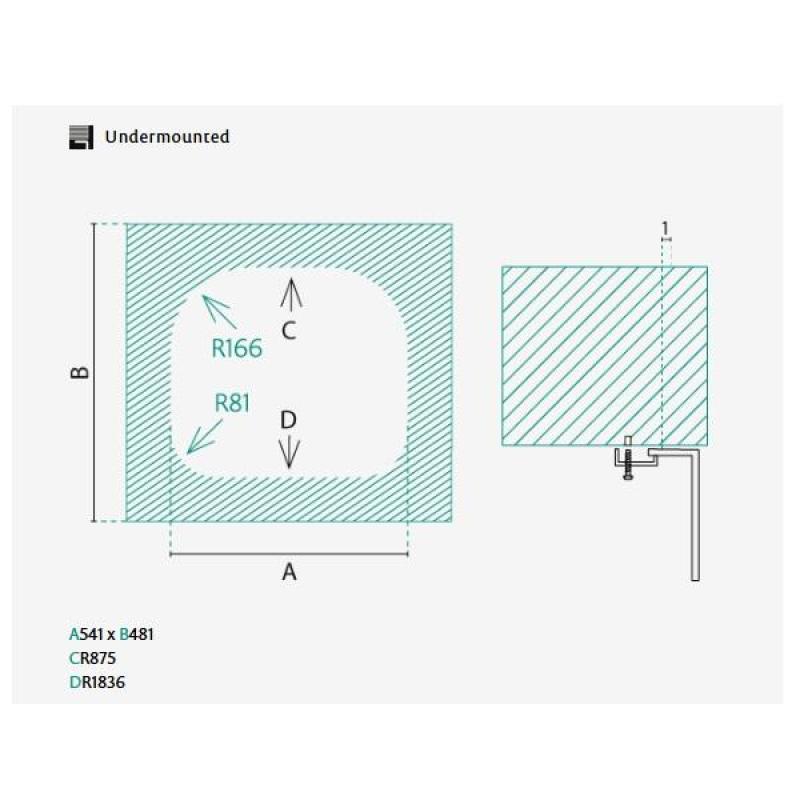 Banka Denver RVS Drez 54 x 48 cm Podstavba 1208970048