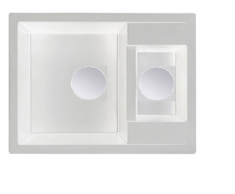 Granitová drezová súprava GraniteMy Smart extra plytká 1,5 biela granitová drezová nástavba 58x44 cm s bielou zátkou a krytom 1208970052.