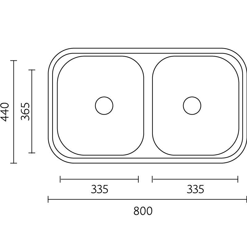 Banka Diplomat Nerezový dvojitý drez na montáž 80x44 cm 1208970059