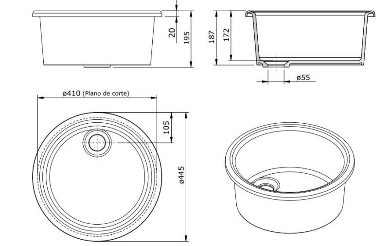 Ausmann Ceramic Brook keramické biele okrúhle umývadlo na dosku 1208970092
