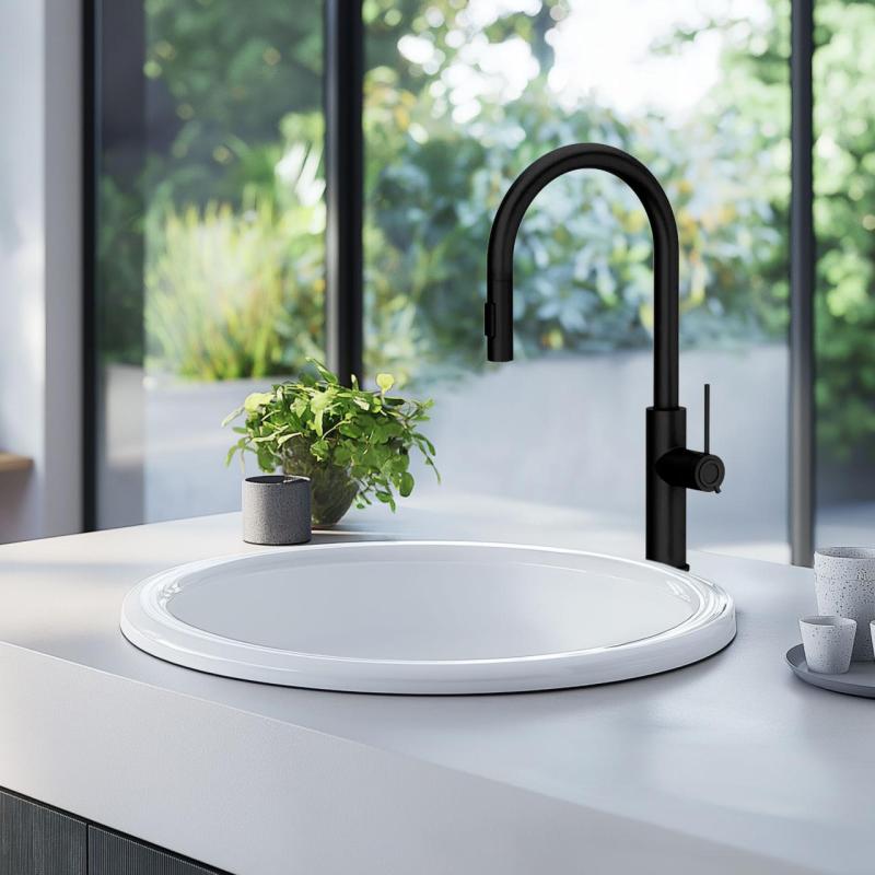 Ausmann Ceramic Brook keramické biele okrúhle umývadlo na dosku 1208970092