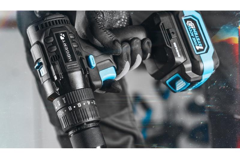 Högert Akumulátorová vŕtačka 18V pre tehly, kameň, drevo, kov