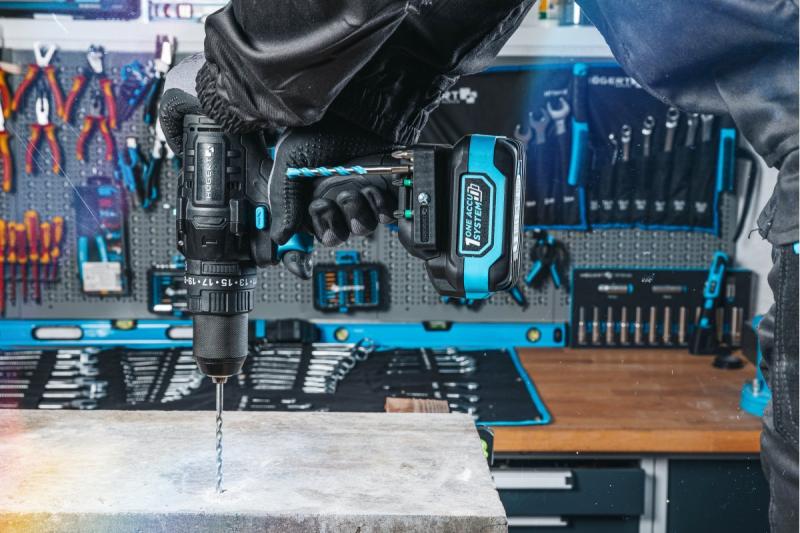 Högert výkonná akumulátorová príklepová vŕtačka, bezuhlíková, 18V