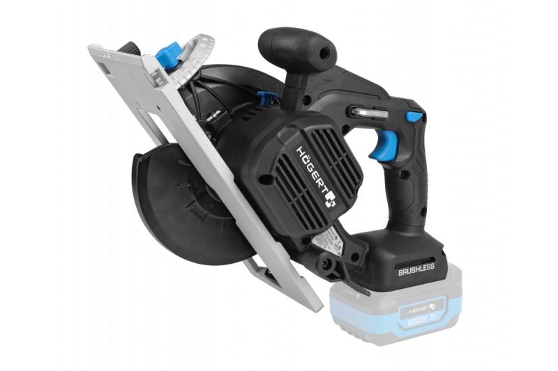 HÖGERT akumulátorová kotúčová píla, 18V, bez batérie, s pripojením na vysávač.