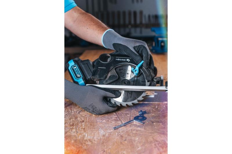 HÖGERT akumulátorová kotúčová píla, 18V, bez batérie, s pripojením na vysávač.