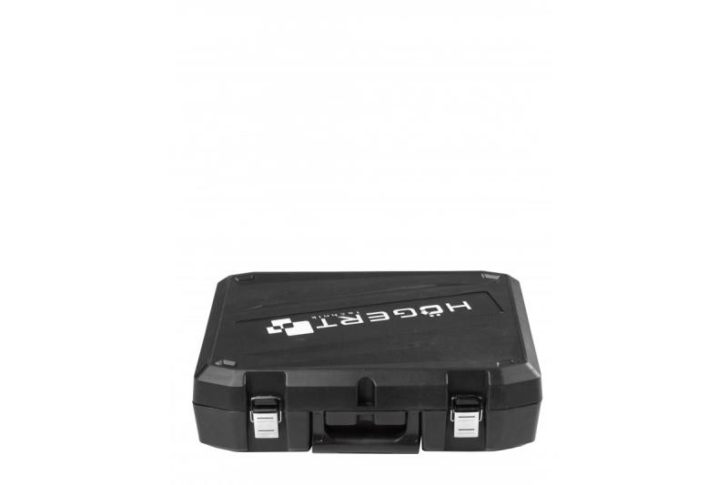 HÖGERT Bezdrôtová uhlová brúska s pádovým spínačom, 125MM, 18V - Sada (batéria, nabíjačka, príslušenstvo)