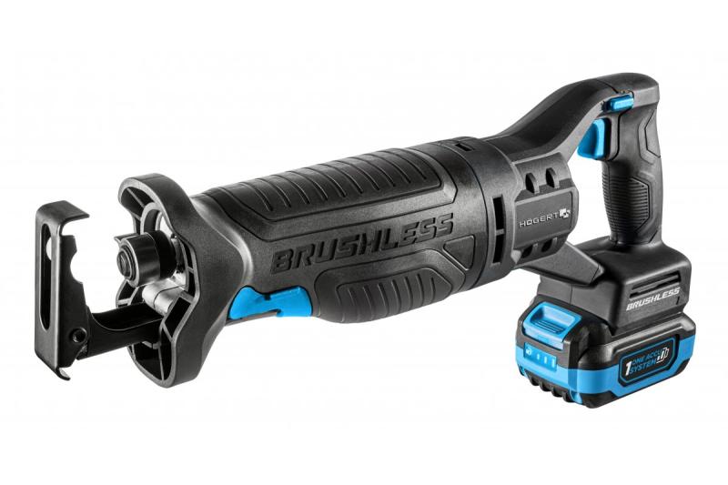 HÖGERT akumulátorová mečová píla sada, 18V, bezuhlíková, batéria, nabíjačka, príslušenstvo