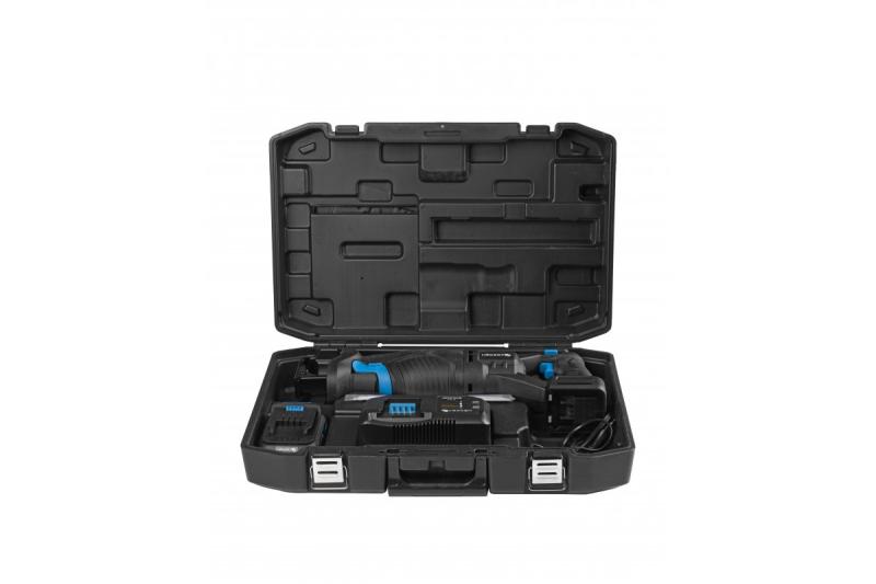 HÖGERT akumulátorová mečová píla sada, 18V, bezuhlíková, batéria, nabíjačka, príslušenstvo