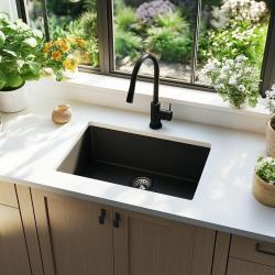 Ausmann Ceramic Ember Keramický Mat Čierny Umyvadlo - Montáž a Podmontáž 54 x 40 cm s nerezovou zátkou 1208970511