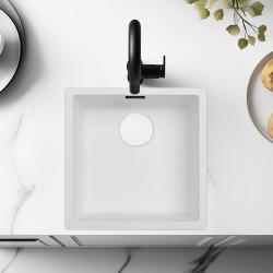 Biela umývadlová misa 40x40 cm - podmontáž, nadmontáž a plochá montáž s bielou zátkou 1208970536.
