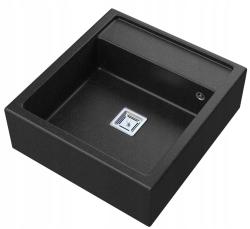 Graniteland Arno Granitové Arduin tvrdokameň vzhľad Umývadlo medziskladby 582x620mm s RVS štvorcovou zástrčkou 1208970600